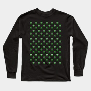 Chess Logo in Black, White and Green Pattern Long Sleeve T-Shirt